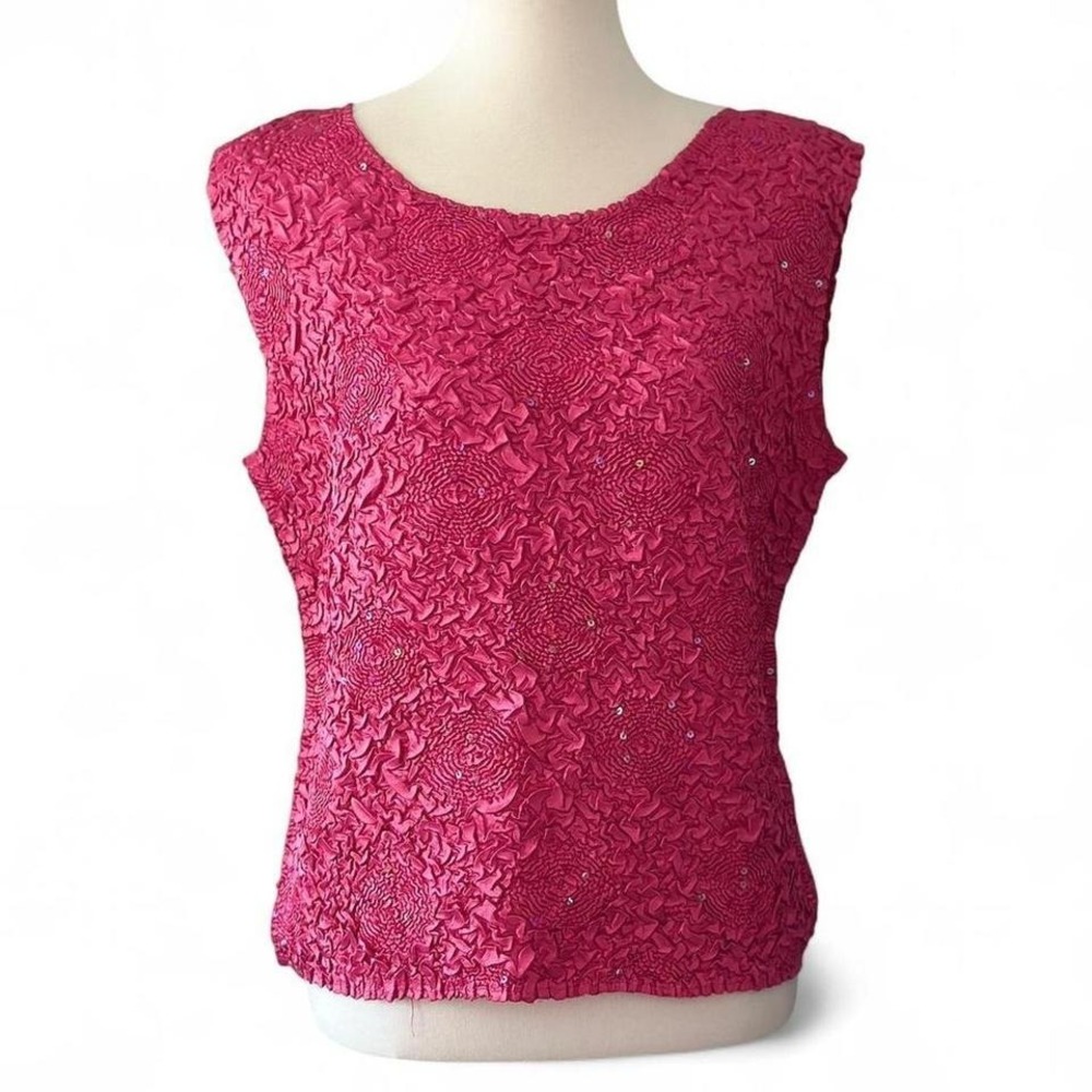 Y2K pink crepe tank by Rafael Essential